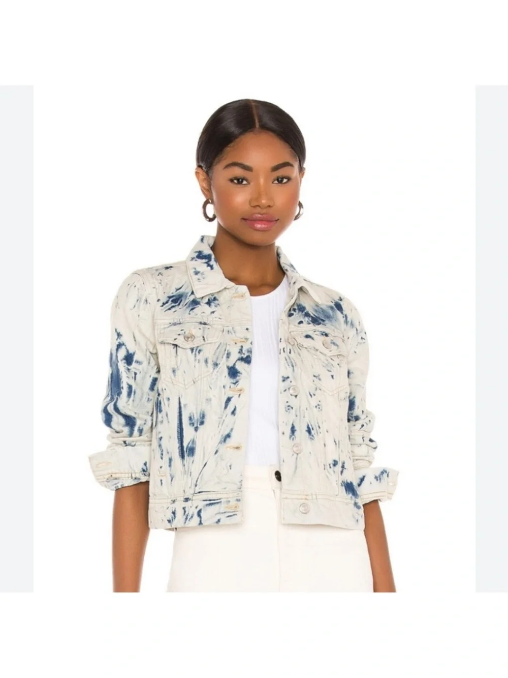Free People, Rumors Denim Jacket, Jones Tie Dye Blue, XS, NWOT! - Picture 2 of 6